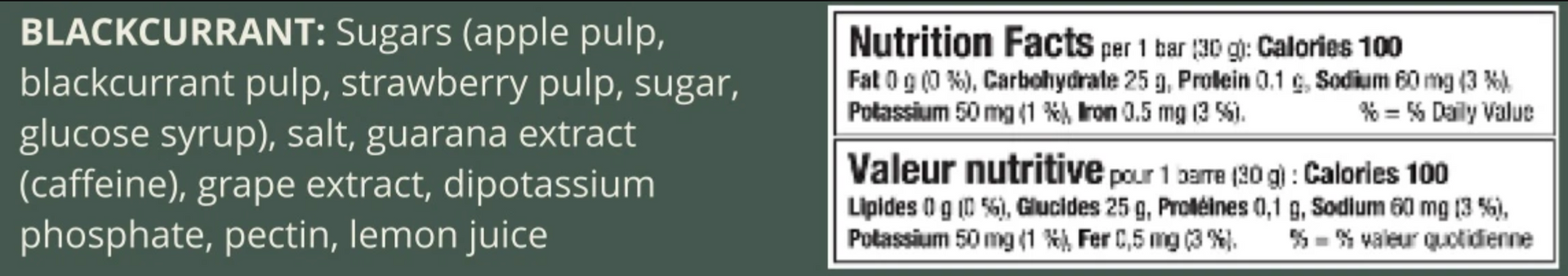 XACT Nutrition Energy Bar: Blackcurrant with Caffeine - Box of 24, Nutrition, x:act NUTRITION, athleti.ca
