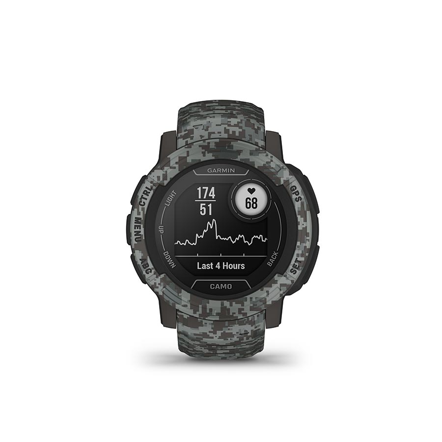 Garmin, Instinct 2 Camo Edition, Watch, Watch Color: Graphite Camo, Wristband: Graphite Camo - Silicone