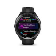 Garmin, Forerunner 965, Watch, Watch Color: Black, Wristband: Black/Powder Grey - Silicone