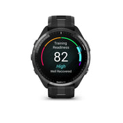 Garmin, Forerunner 965, Watch, Watch Color: Black, Wristband: Black/Powder Grey - Silicone
