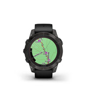Garmin, fenix 7 Pro Sapphire Solar, Watch, Watch Color: Titanium, Wristband: Fog Grey/ Ember Orange - Silicone