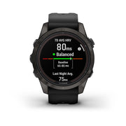 Garmin, fenix 7S Pro Sapphire Solar, Watch, Watch Color: Grey, Wristband: Black - Silicone