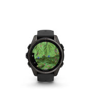 Garmin, fenix 8 AMOLED Sapphire 43mm, Watch, Watch Color: Grey, Wristband: Black/ Pebble Gray - Silicone