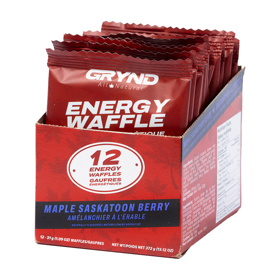 Grynd Energy, Maple Waffle, Bars, Maple Sea Salt, 12pcs