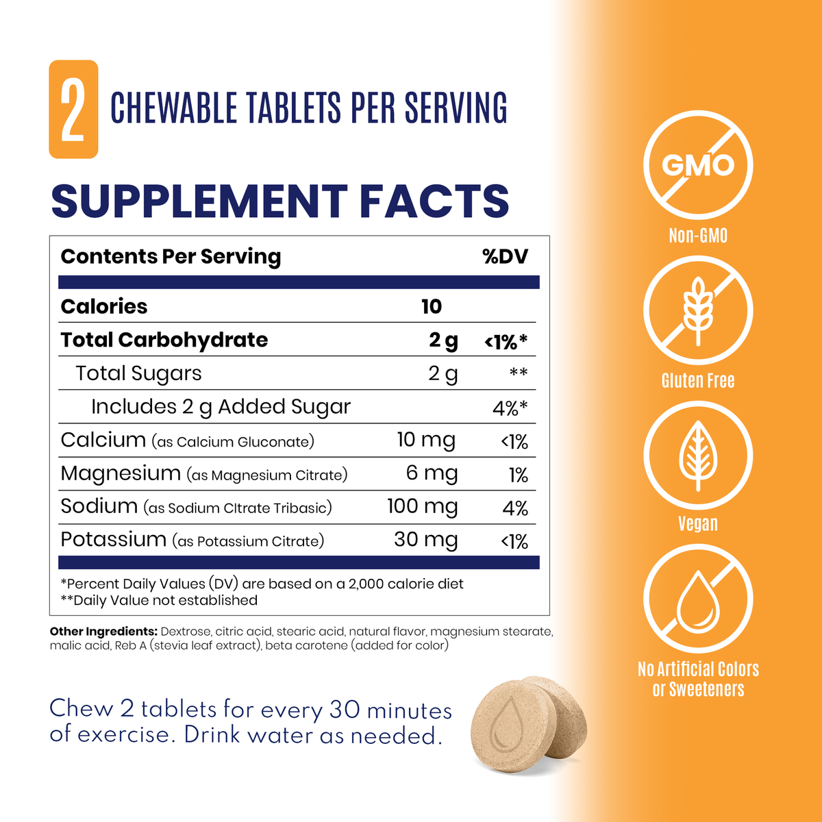 SaltStick Orange nutrition facts and ingredients