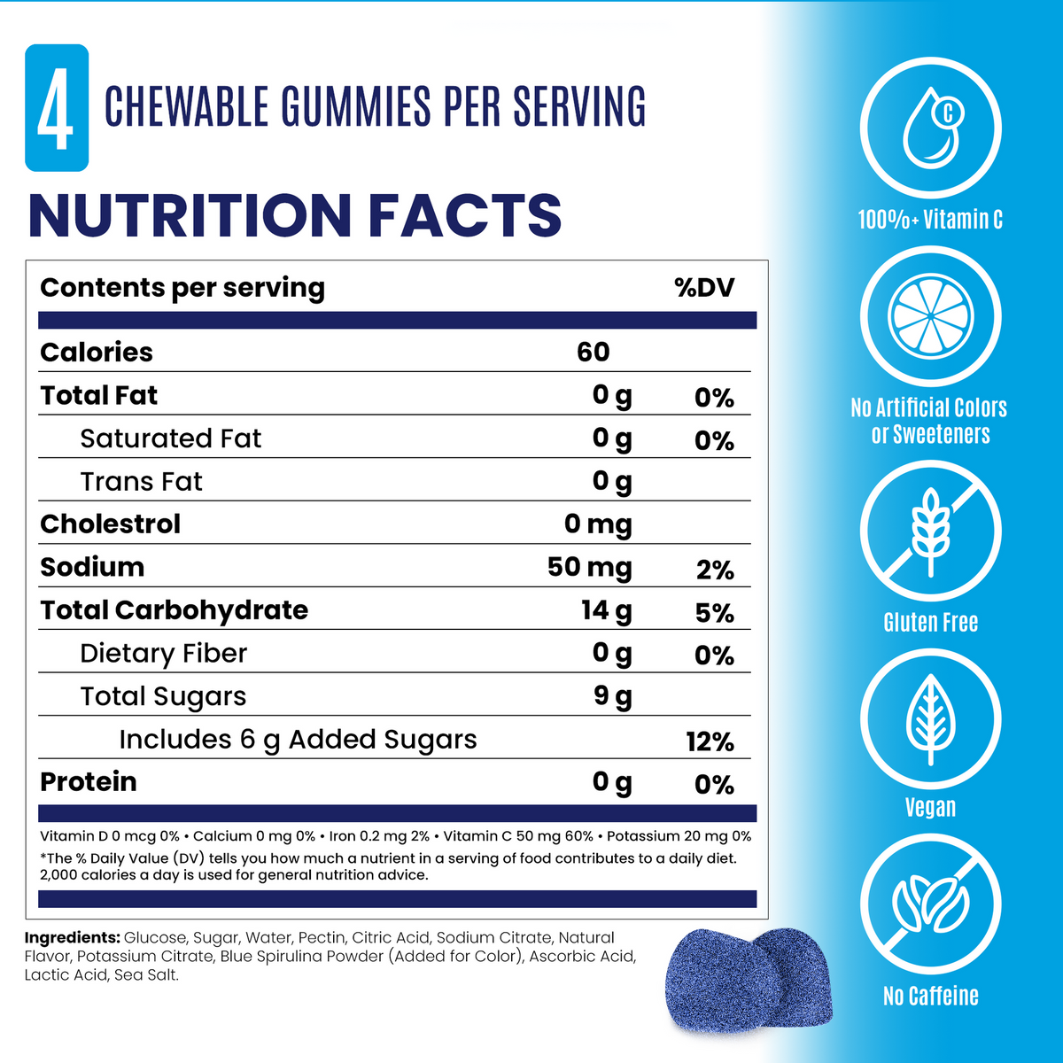 Sour Blue Raspberry nutrition facts and ingredients