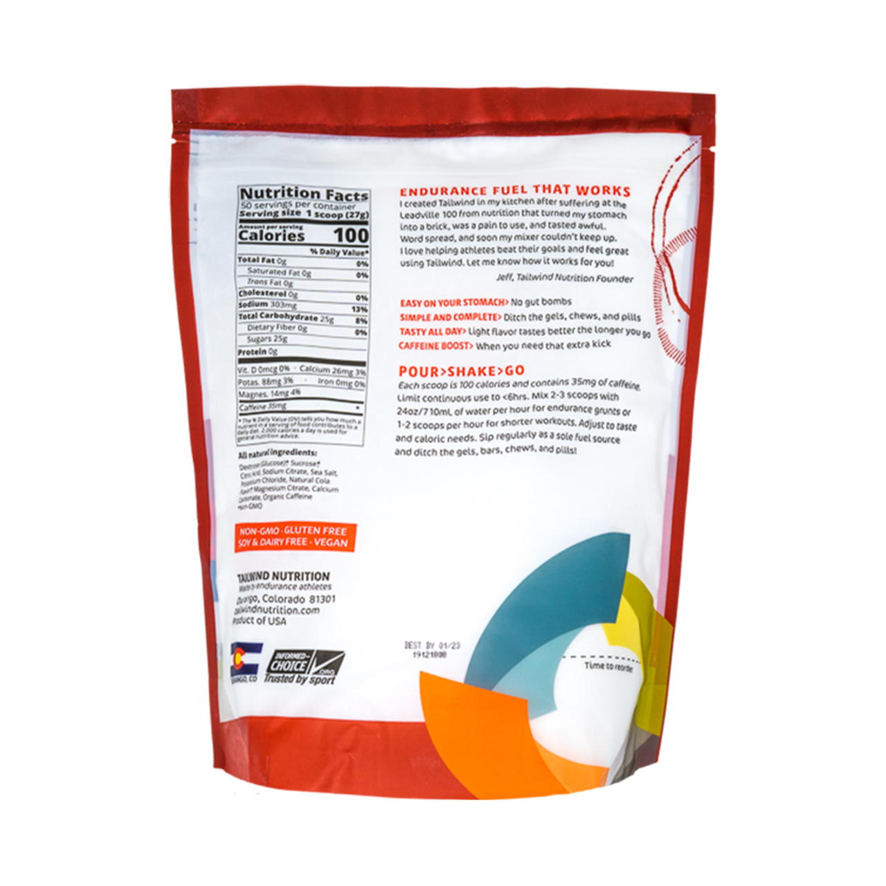 Tailwind Nutrition Endurance Fuel Caffeinated - 50 Servings, Nutrition, Tailwind Nutrition, athleti.ca