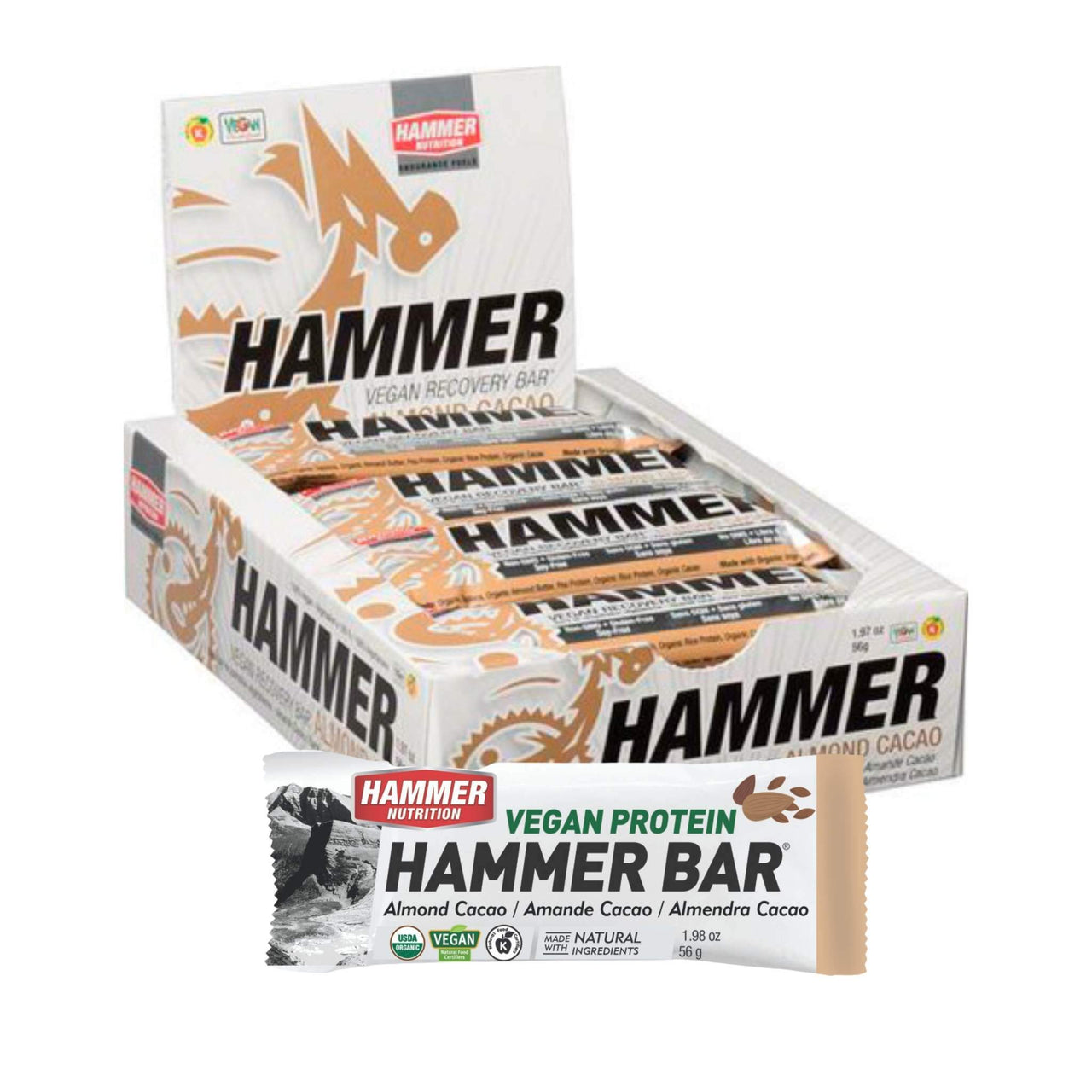 Hammer Nutrition Vegan Protein Bar - Box of 12, Nutrition, Hammer 