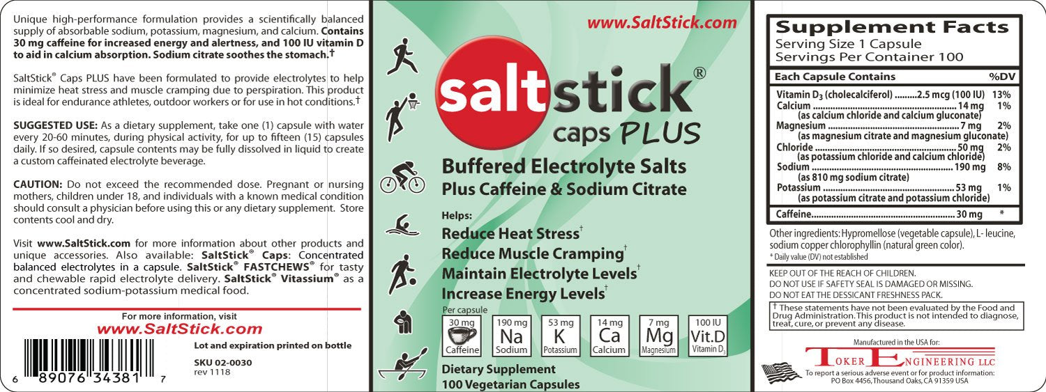 SaltStick Plus Electrolyte Capsules with Caffeine, Nutrition, Salt Stick, athleti.ca